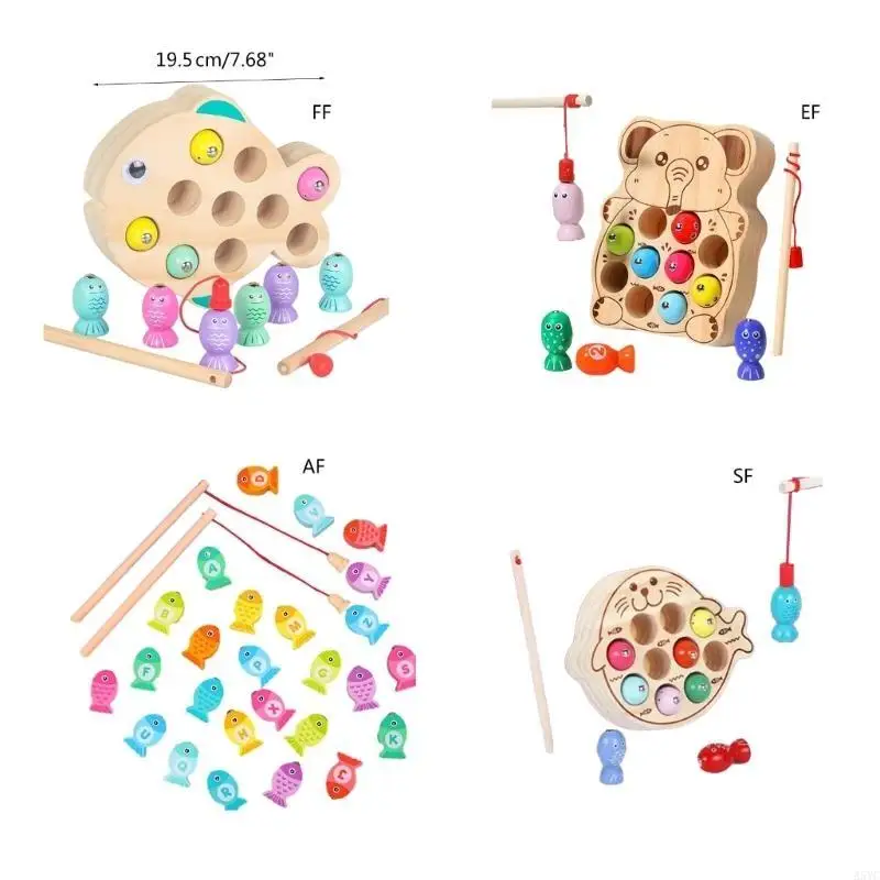 어린이를위한 A5YC 자기 낚시 장난감 나무 퍼즐 보드 게임 장난감 교육 장난감 부모-아이 손 기술 활동 장난감