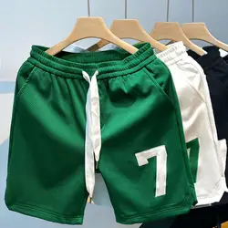 Men Basketball Shorts Drawstring Waist Shorts Breathable Quick Dry Men's Gym Shorts with Drawstring Elastic Waist for Fitness