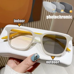 Afgewerkte meekleurende zonnebril met dioptrie Luxe merk vierkant frame bijziendheid bril Kleur veranderende dichtbij zicht brillen dioptrie