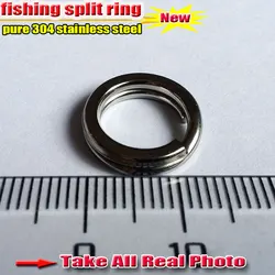 304 Aço Inoxidável Split Anéis, Acessórios de Pesca, Diâmetro de 4.5mm-17.2mm, 100 Pçs/lote, Alta Qualidade, Escolha o Tamanho
