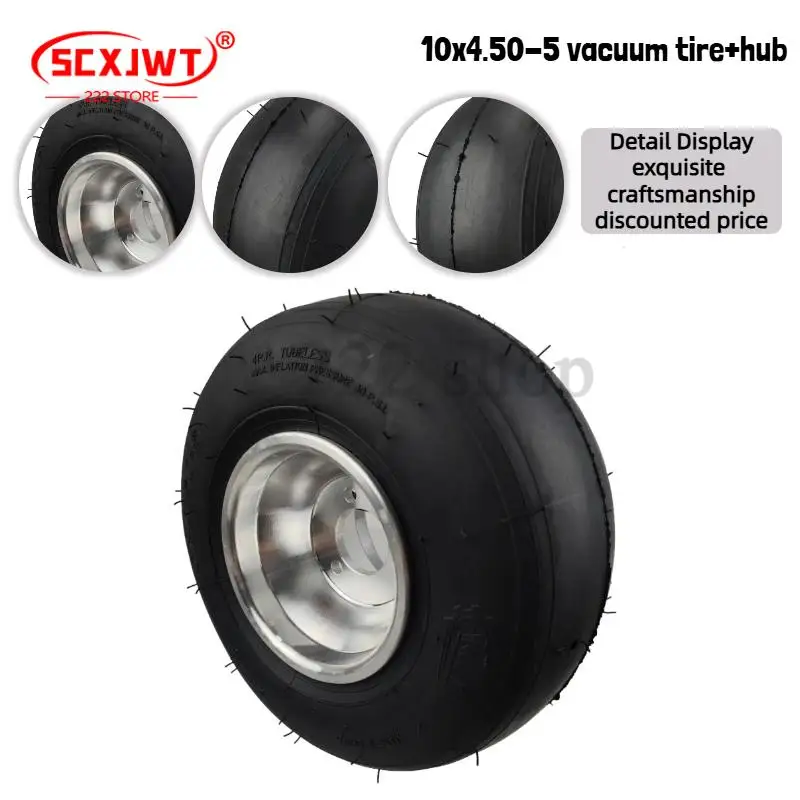

10x4.50-5 wheels, puncture resistant tires, durable enhanced traction, suitable for go kart drifting car tires