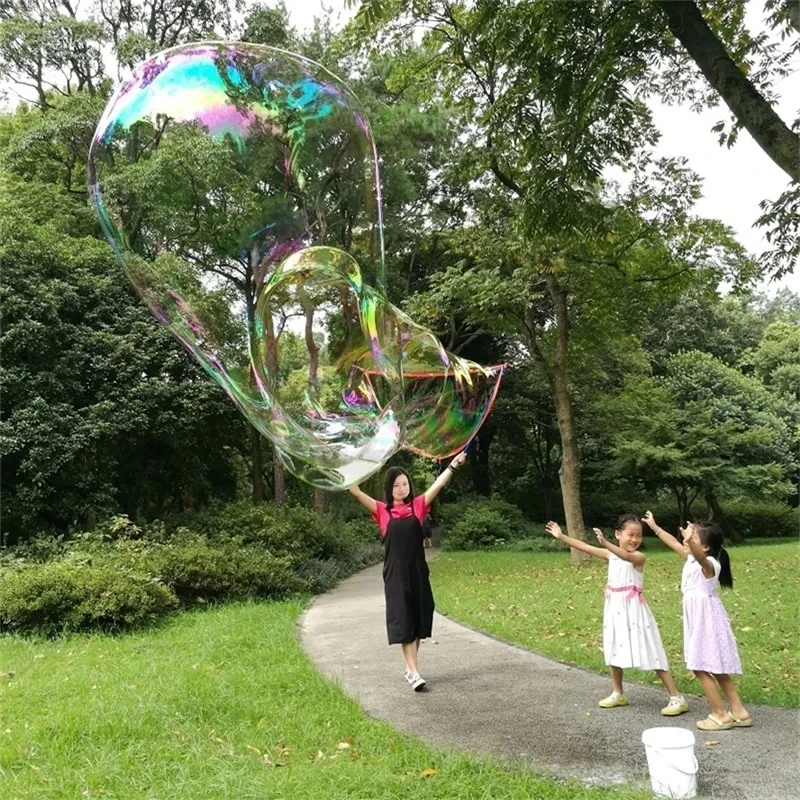 Fabricante de bolhas gigantes mágicas mágicas, brinquedo de 1.2m, haste dupla, corda de bolha longa, jardim ao ar livre, adereço de desempenho interativo