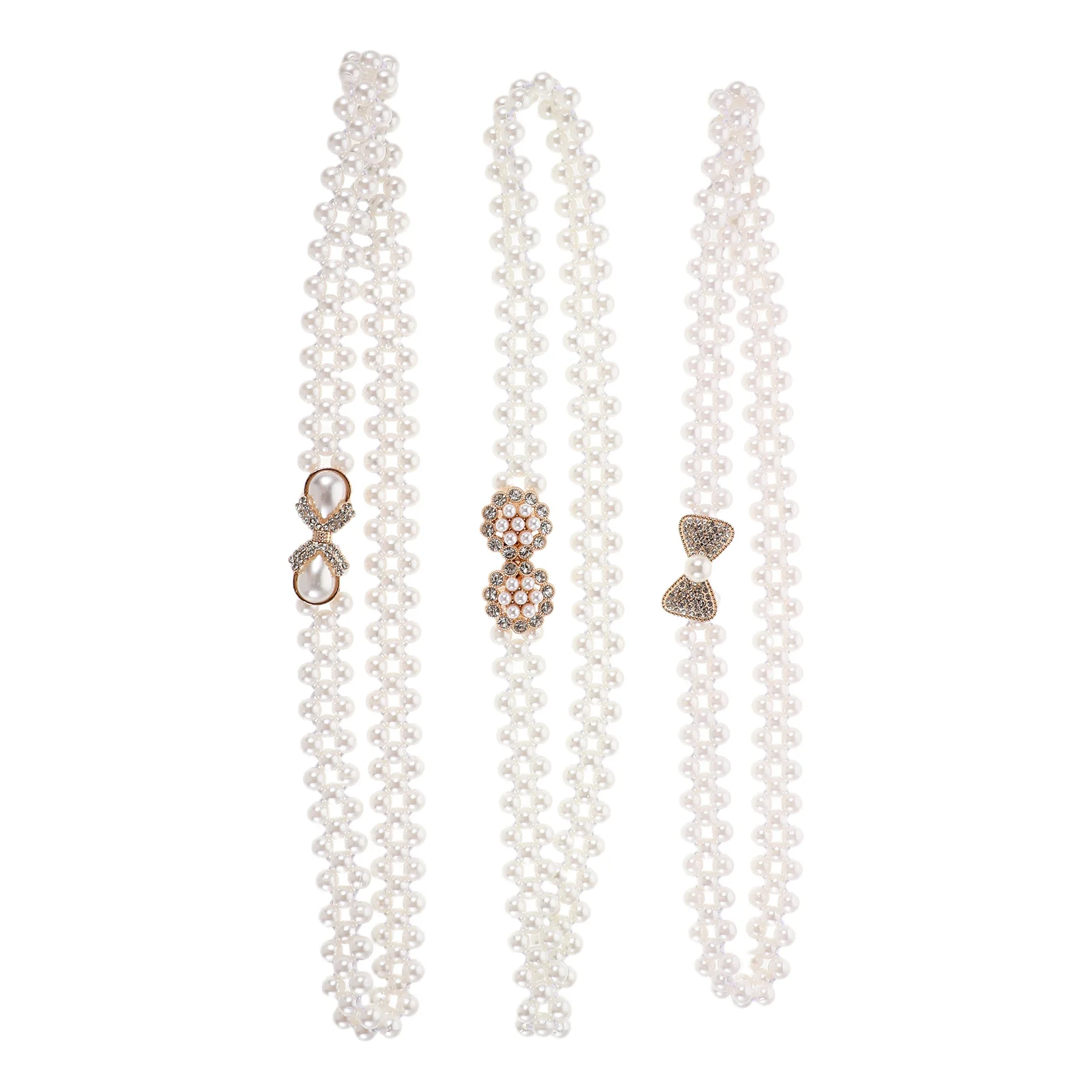 

3Pcs Pearl Body Chain Waist Belts for Women Adjustable Vintage Style Waist Jewelry Dress Skirt Accessories Pearl Belts for Women