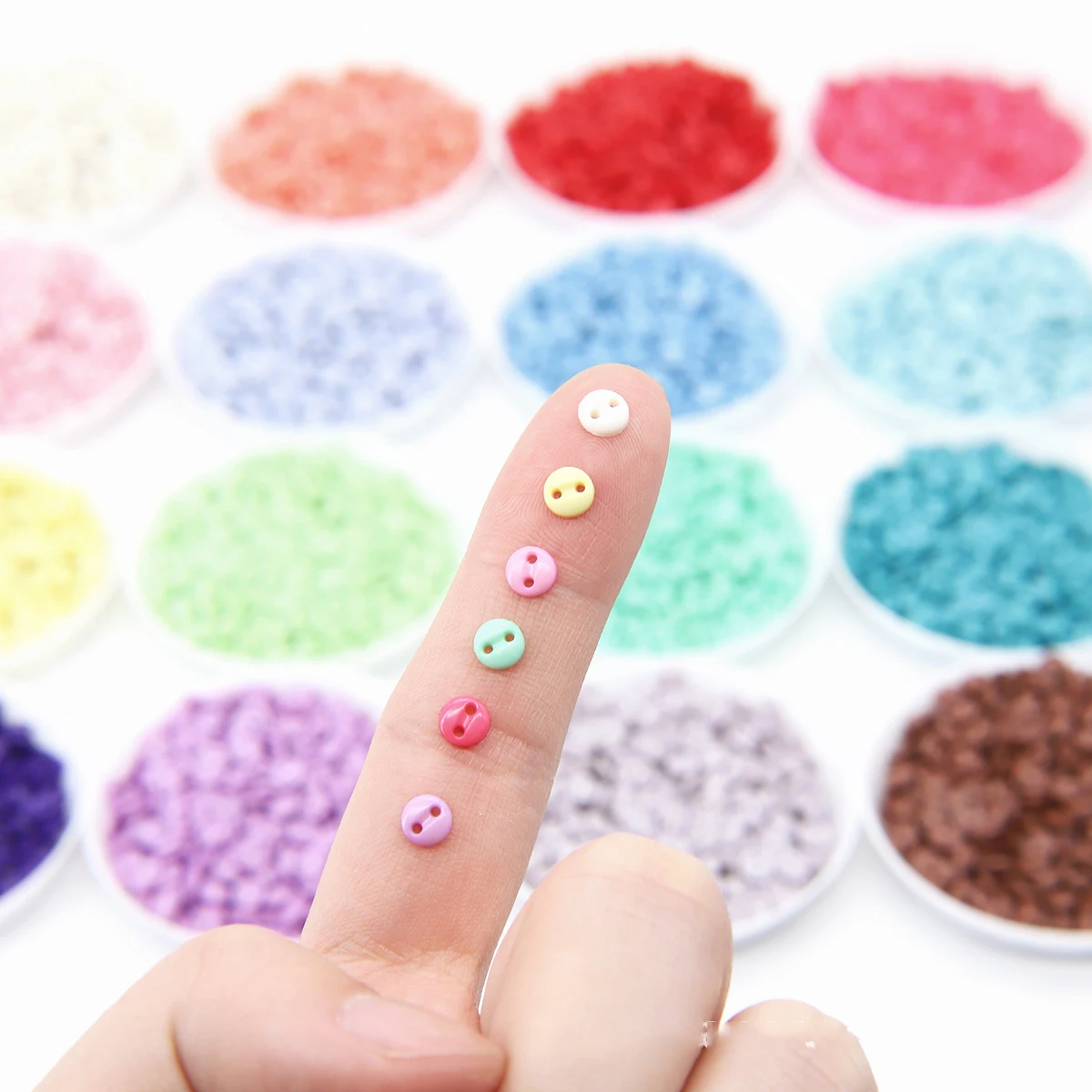 5mm Colorful 2 Hole Resin Cute Supper Mini Buttons Sewing Round Button For Card Making DIY Lovely Home Decor Scrapbooking Tools