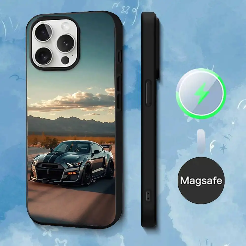 M-Mustangs 車載用スマホケース iPhone 17、16、15、14、13、12、11、Pro、Max、Plus、Mini、SE4、E対応 磁気マグセーフ ワイヤレス充電対応