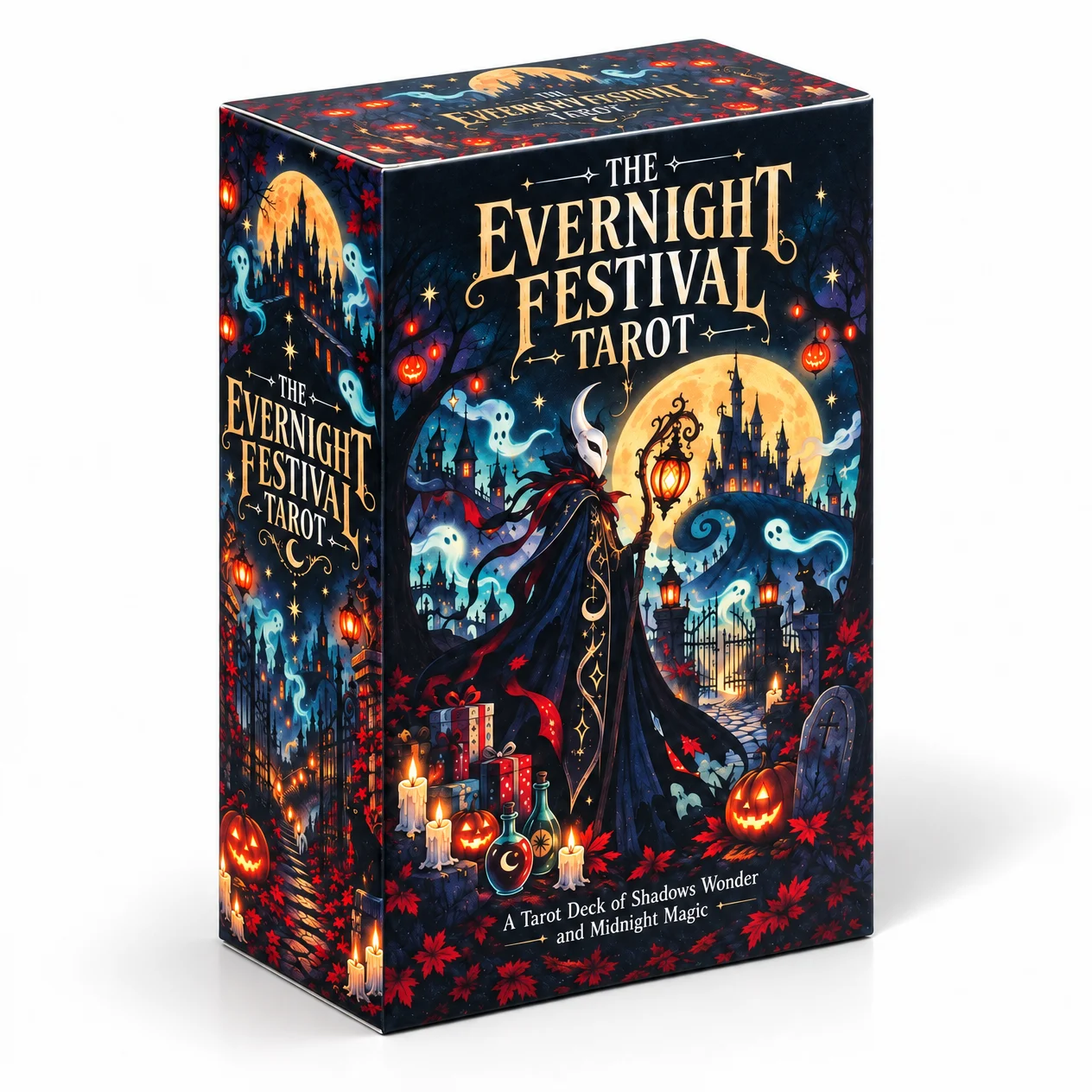 THE EVERNIGHT FESTIVAL TAROT 78 Card Gothic Fantasy Tarot Deck for Intuitive Readings Shadow Work Self Discovery Spiritual Guida