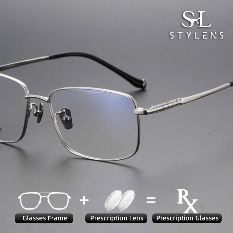 

STYLENS Titanium Frame Full Frame Glasses Men Women Optical Prescription Customized Anti Blue Light Progressive Glasses 80902