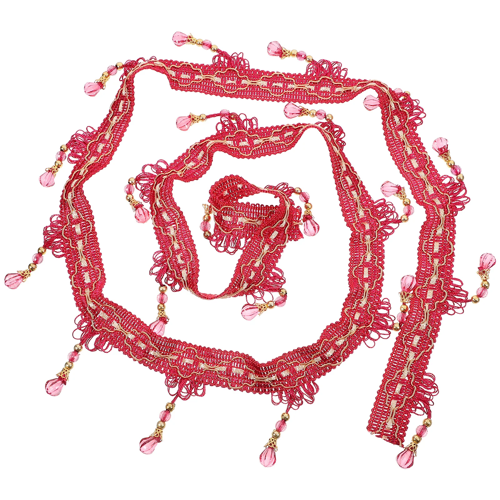 

Crystal Beads Hanging Tassels Fringe Trim Lace Beading Ribbon Fabric Chainette Sewing