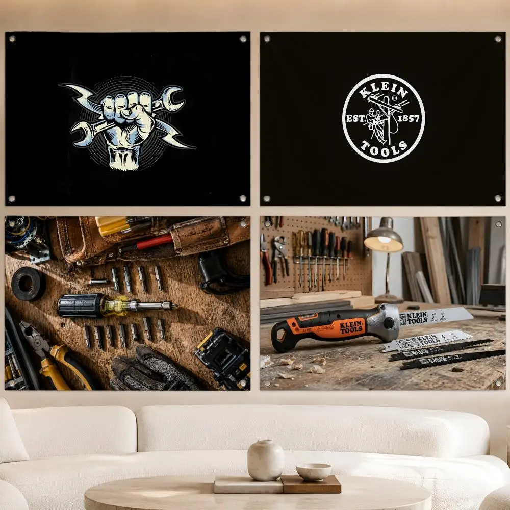 Tools Electrician Klein Tools Flags Fan Banner Tapestry Wall Hanging Garage BarDorm Camp Party Outdoor Home Decor Gift