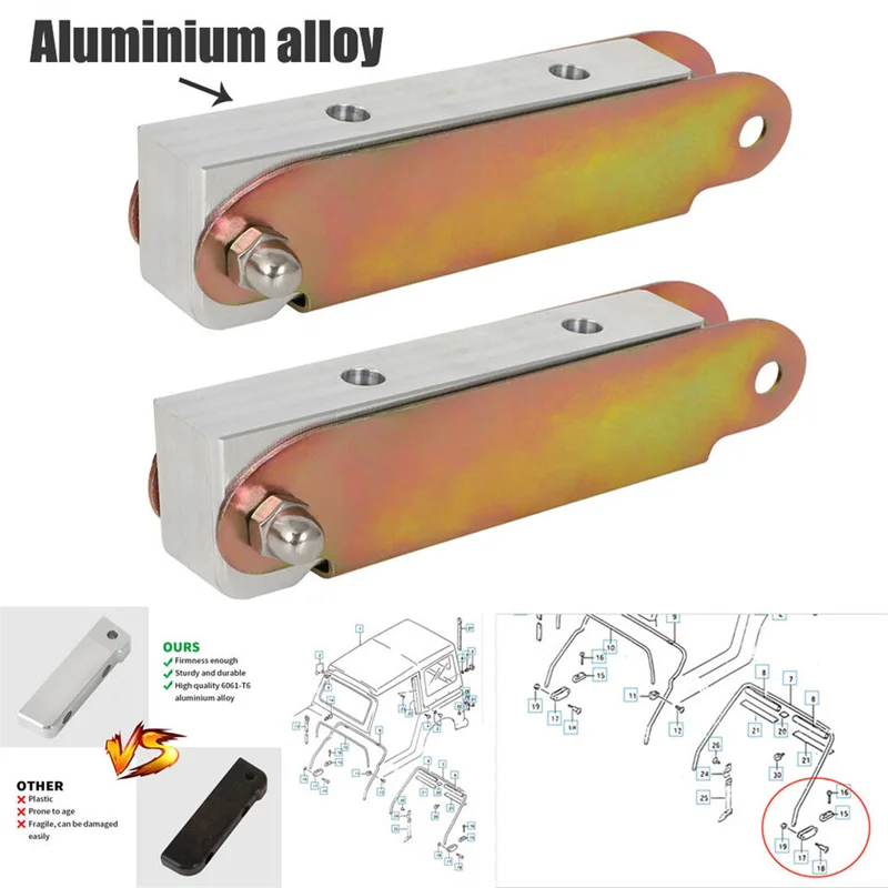 

Aluminium alloy Soft Top Rear Bow Hinge Hardware Kit- FULL KIT BOTH SIDES For Suzuki Samurai 1986-1995 SJ410 1982-1985