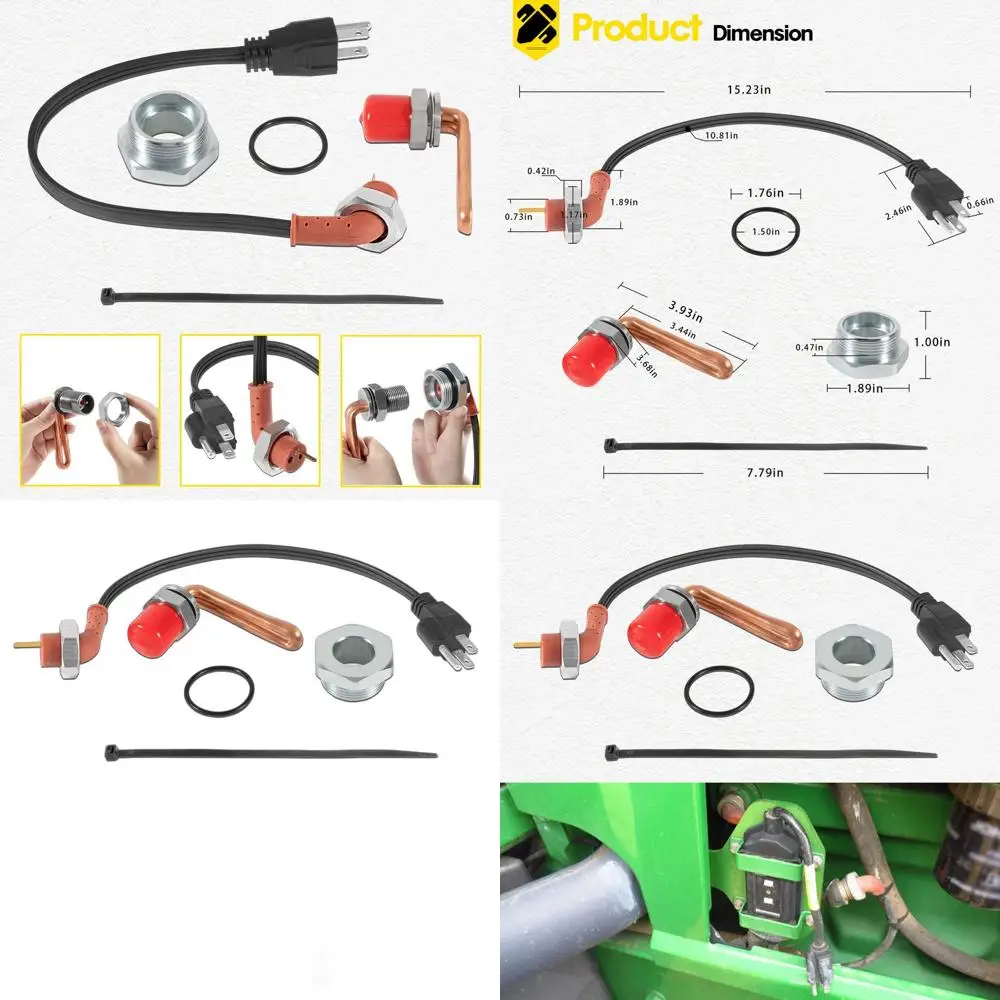 

Комплект подогревателя блока двигателя с кабелем питания для трактора, замена для RE227949, DZ102076