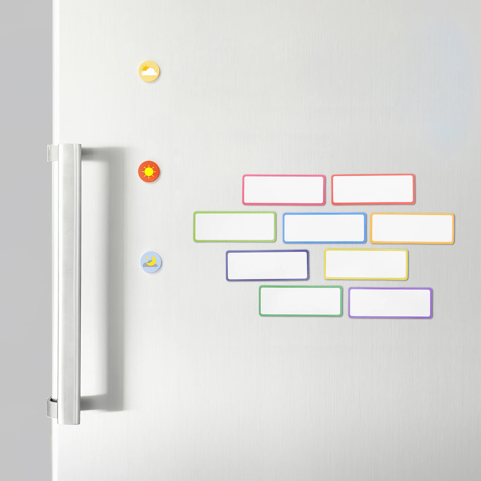 

27Pcs Magnetic Dry Erase Reusable Labels Colorful Name Tags Blank Stickers for Refrigerator Whiteboard Office Classroom Home