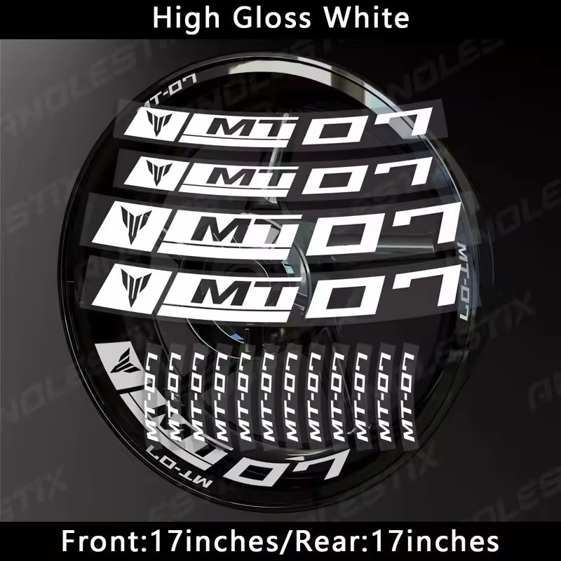 AnoleStix Reflective Motorcycle Wheel Sticker Hub Decal Rim Stripe Tape For YAMAHA MT-07 MT07 - Image 4
