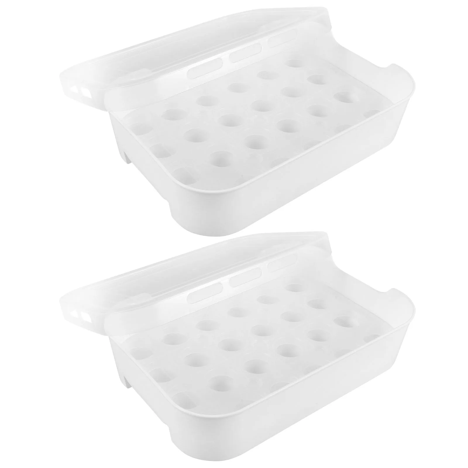 

2pcs Egg Box Freshness Holder Chicken Tray Basket Countertop Refrigerator Clear Organizer Stacked Tray Storage Container Food