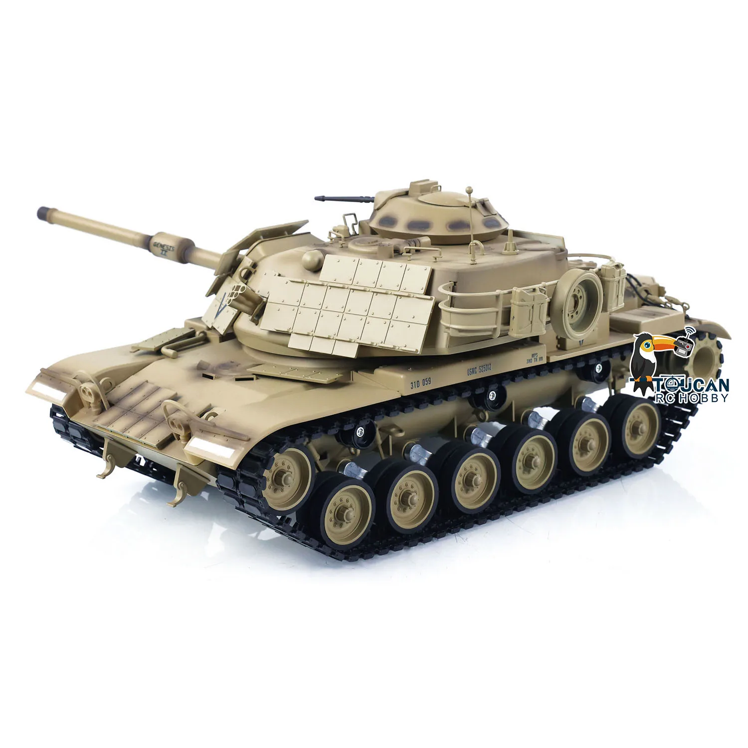 Tongde 1/16 RC Battle Tank M60A1 ERA USA BB Shooting Infrared Battle Toy RTR 320° Barrel Recoil Smoke Unit Model Toys TH23289