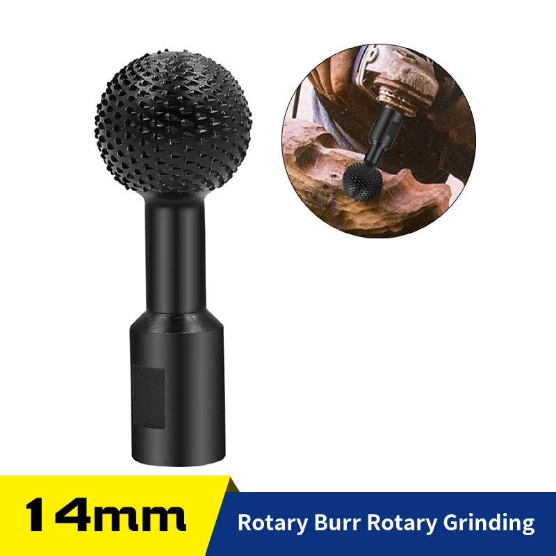 Sphere Rotary Burr Rotary Grinding Head, Wood Carving Polishing Engraving Drilling Bits Ball Gouge for 100/125mm Angle Grinder