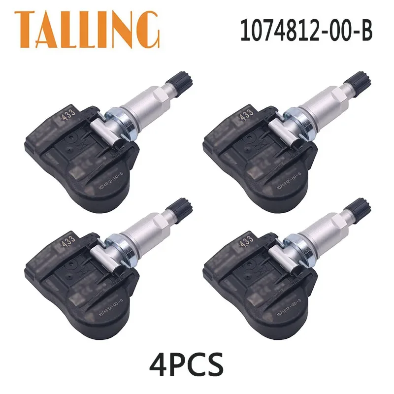 

1074812-00-B 4Pcs TPMS Tire Pressure Sensor for Tesla Model 3 S X 2015-2020 433MHZ New Auto Parts 107481200B