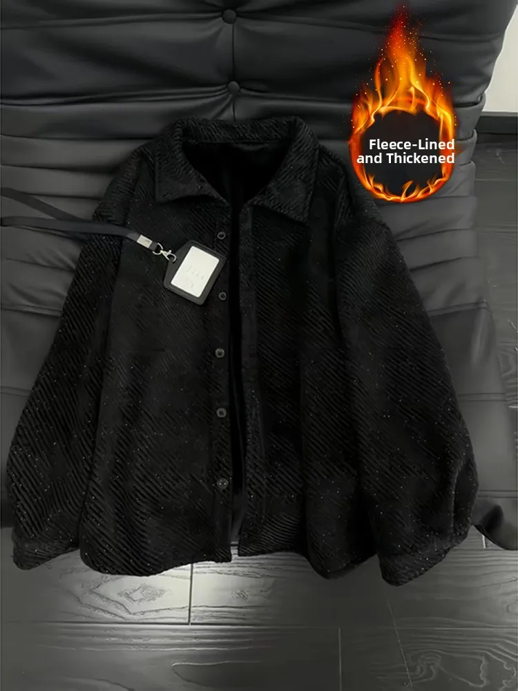 

American Sle Fce Lined Thiened Loose Fit Zebra Print Men's irt Luxury Sle Knitted Winter Outerwear Casual irt