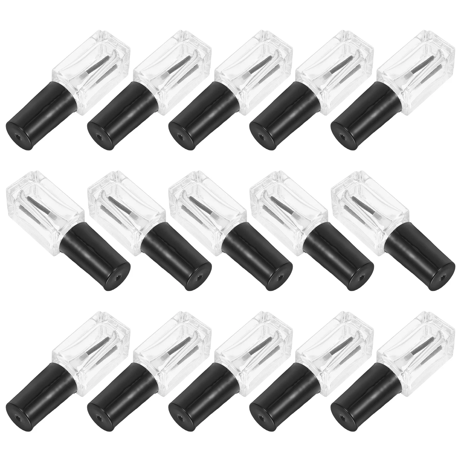 

20Pcs Nail Polish Bottles Clear Empty Glass Portable Refillable Nail Gel Container with Brush Cap for Travel Essential Oil