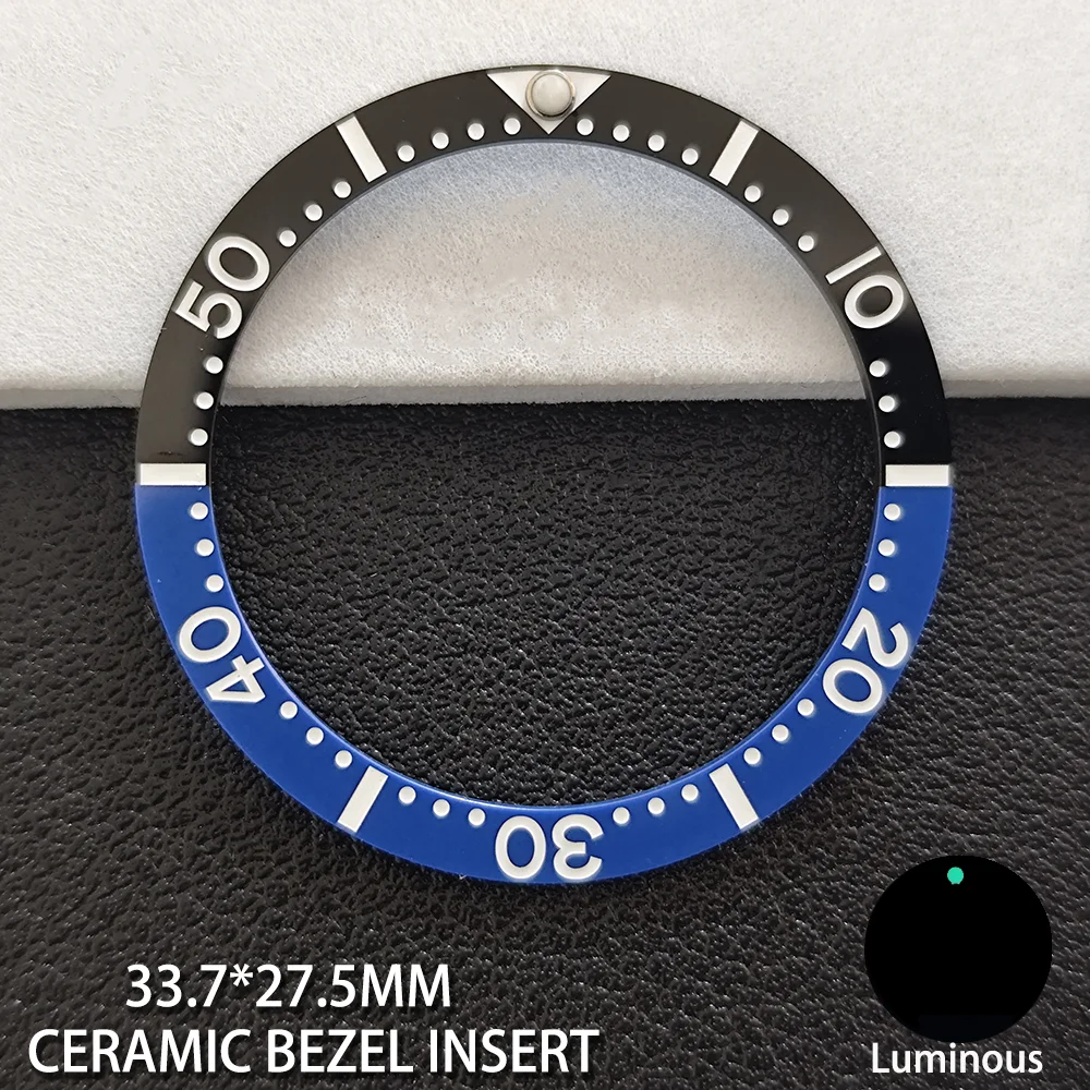

Flat 33.7mm*27.5mm Luminous Accessories Ceramic Watches Bezel Insert Accessories Watch Bezels Part Multi color selection