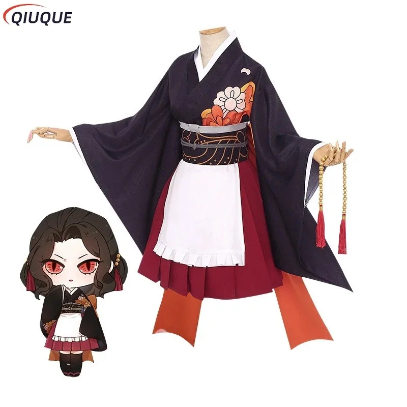 Anime Cosplay Costume Maid Uniforms Kanroji Mitsuri Kibutsuji Kimono Blade Kochou Shinobu Kamado Nezuko Cosplay Dress