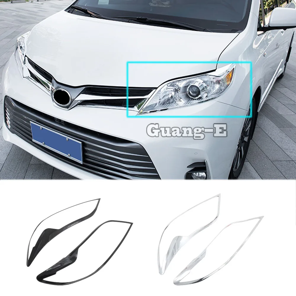 

For Toyota Sienna 2015 2016 2017 2018 2019 2020 Car Stickers Cover Detector ABS Head Lights Front Light Lamp Trim Frame Hoods