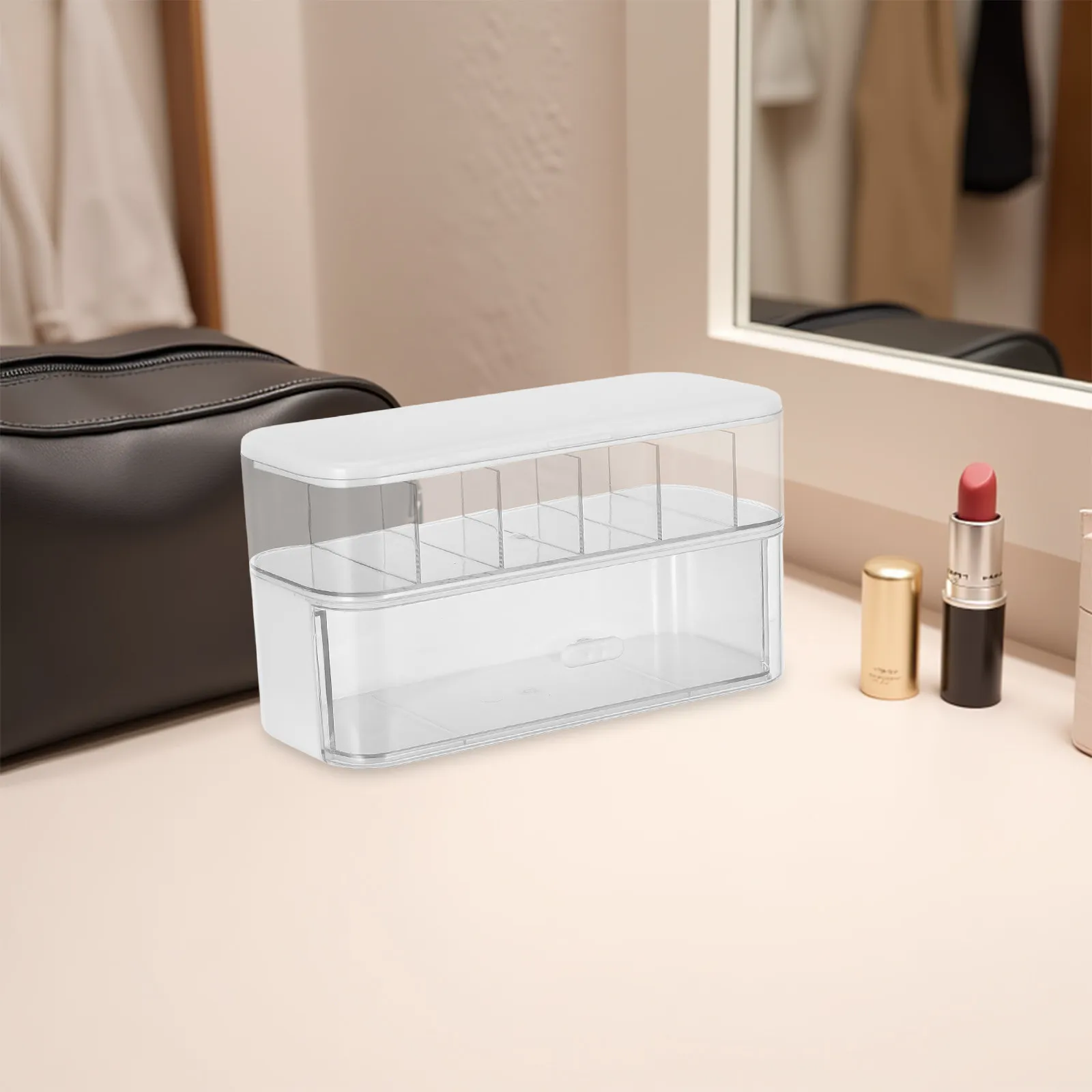 Double Layer Cable Storage Box Desktop Charger Cord Organizer for Home Office Desk Accessories Wire Organization and Data Cable