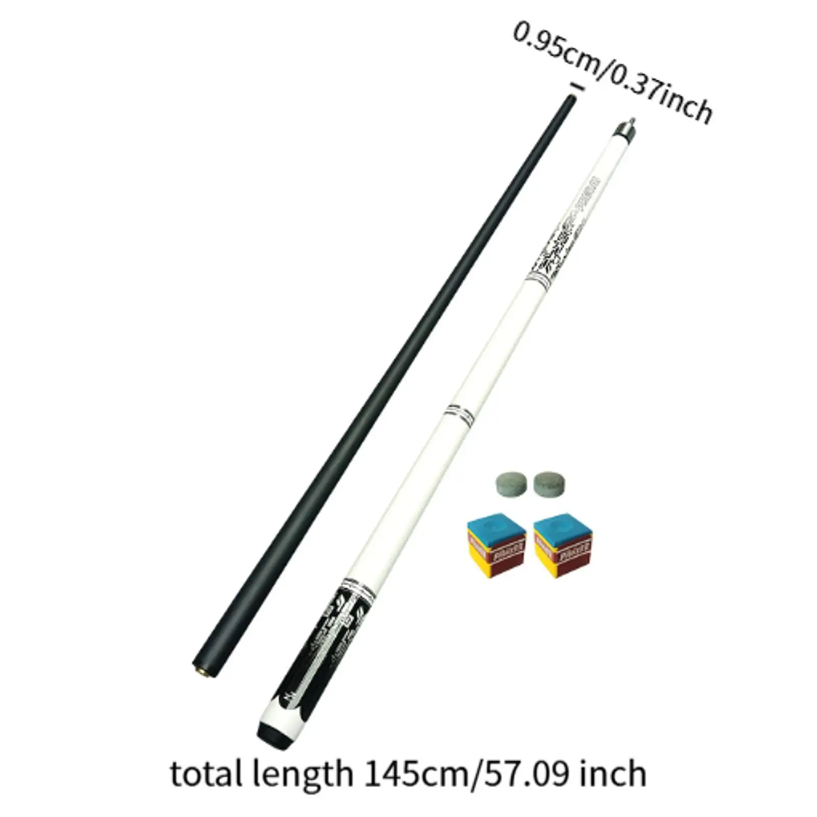 1/2 Koolstofvezel Pool Cue Snooker Cue Modieus 57.09 inch Lengte Handgemaakt Zwembad