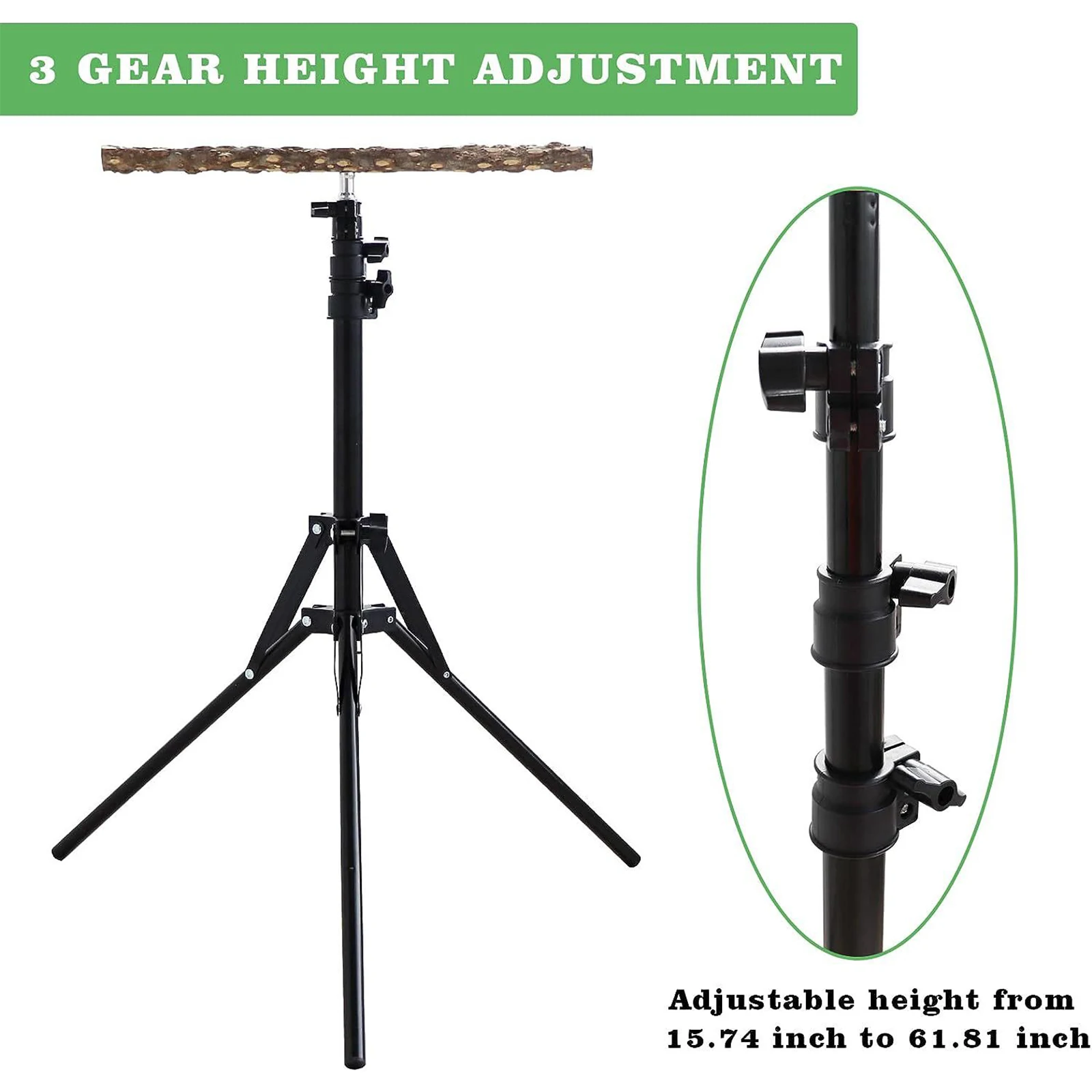 Parrot Perch Toy Bird Training Perch Stand Height Adjustable for Cockatiels Lovebirds Finches Accessories