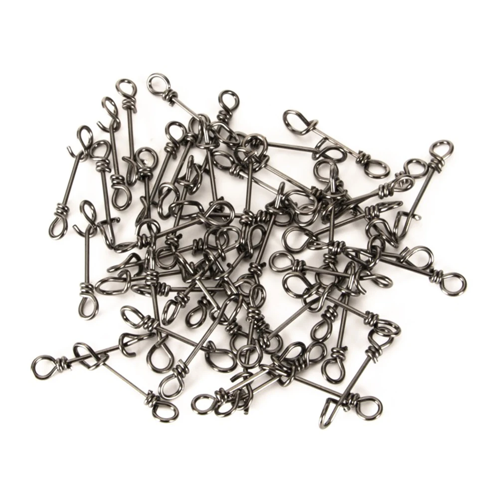 

100pcs Fishing Swivel Snaps Clips Clamp Buckle Fishing Pins Clips Connector For Bass Fishing Seawater General Freshwater