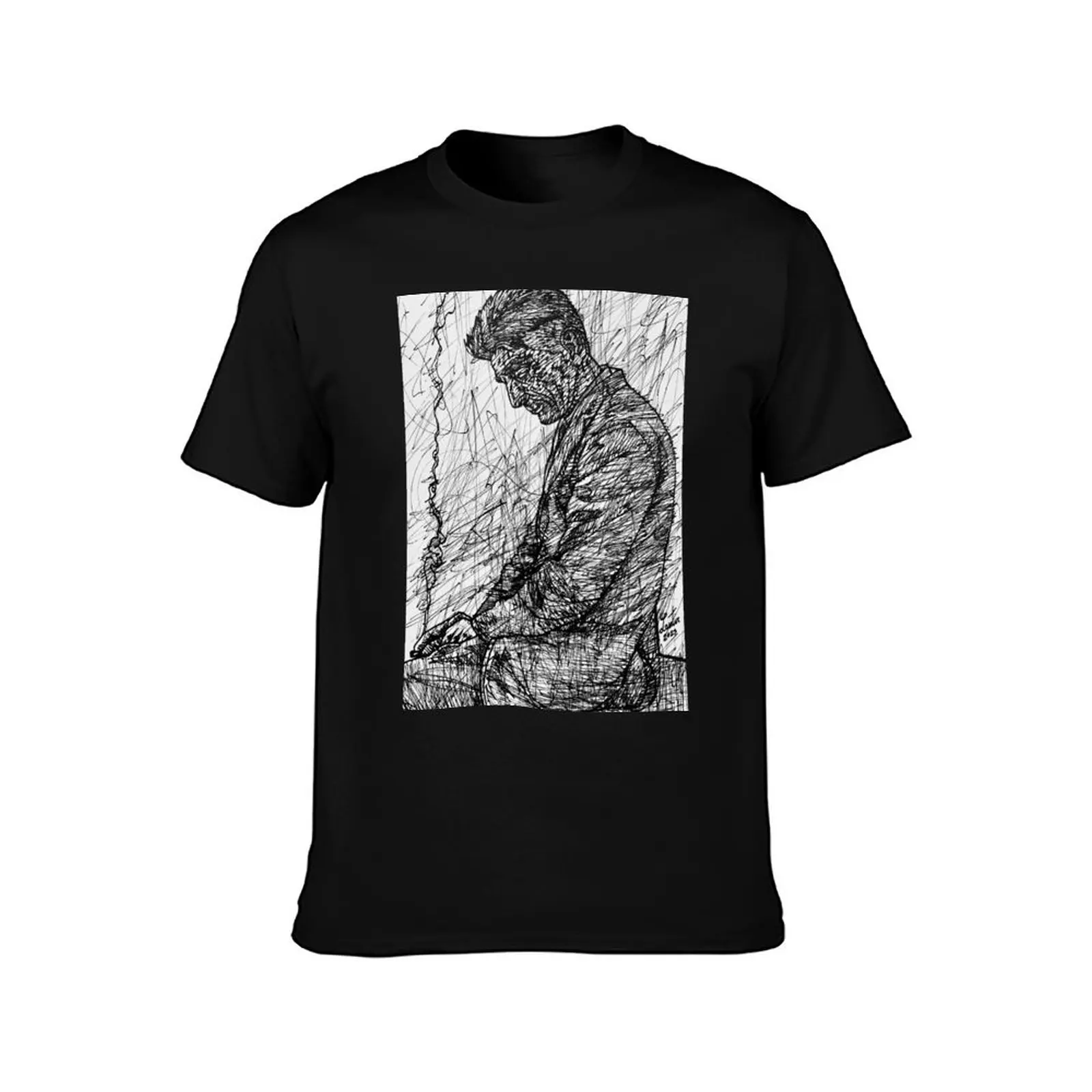 SAMUEL BECKETT ink portrait .2 T-Shirt Big and Tall Loose Fit T-Shirt