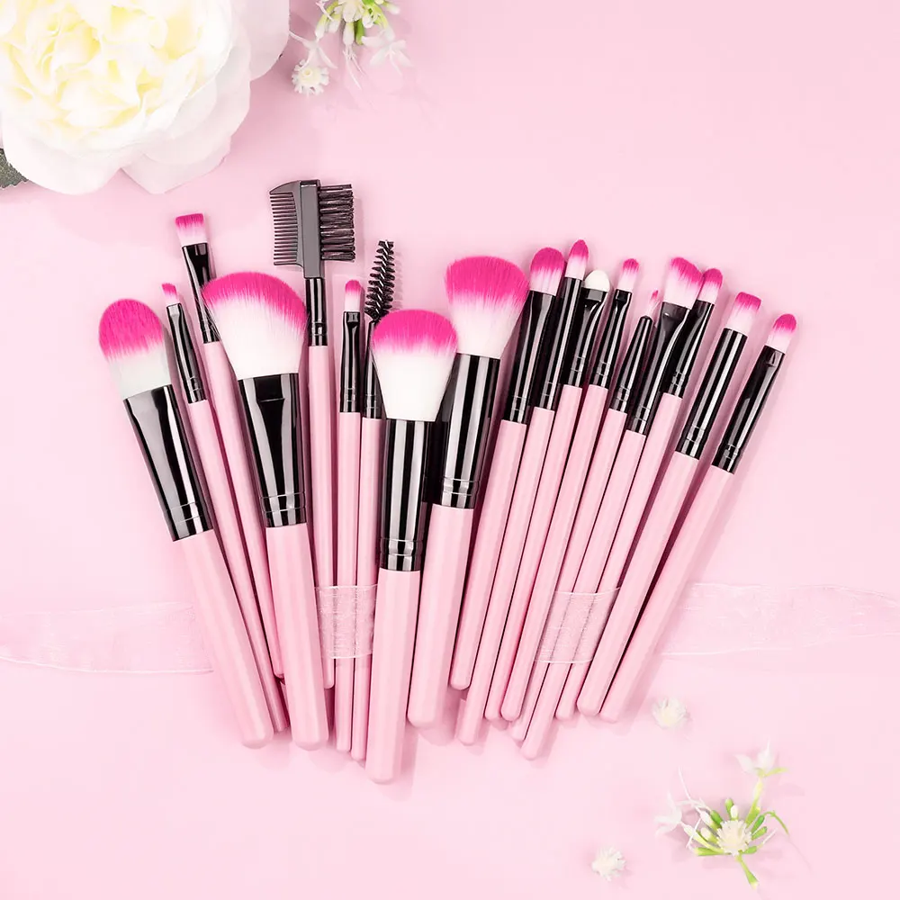 24Pcs Soft Bristle Makeup Brushes Set - Powder Blush Eye Shadow Foundation Cosmetic Blending Beauty Tools