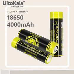 1-40pcs LiitoKala Lii-King4000 3.7V 18650 4000mAh 12A Discharging Rechargeable Batteries For Flashlight batteries