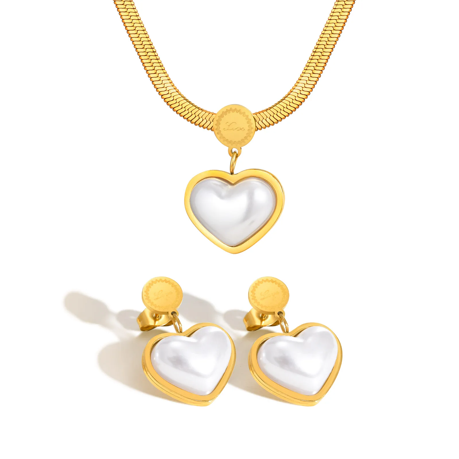 

Exquisite Heart-shaped Imitation Pearl Earring for Women,Stainless Steel Stud Earrings,Fashhion Jewelry Mother's Day Gift