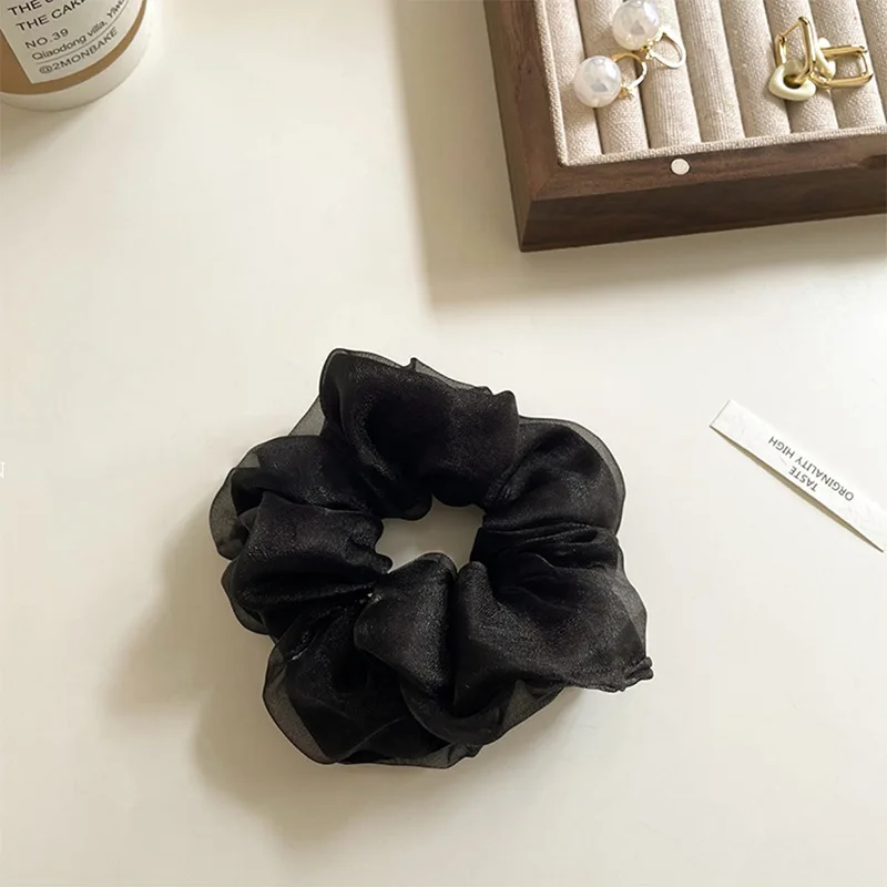 Double-layer mesh simple large intestine hair ring headdress high-end hair accessories tie hair rope elegant and versatile