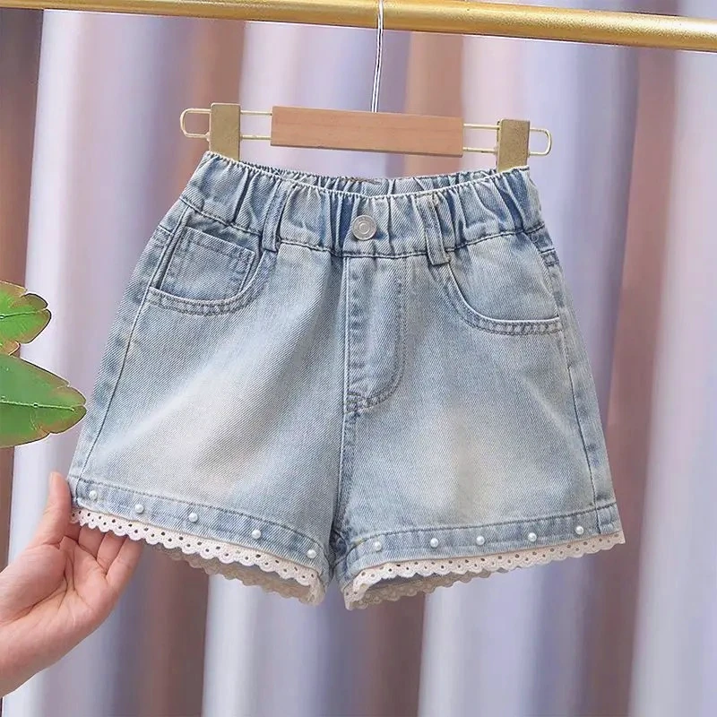 여아 패션 데님 반바지 2025 여름 한국 아동 데님 핫팬츠 중대형 어린이