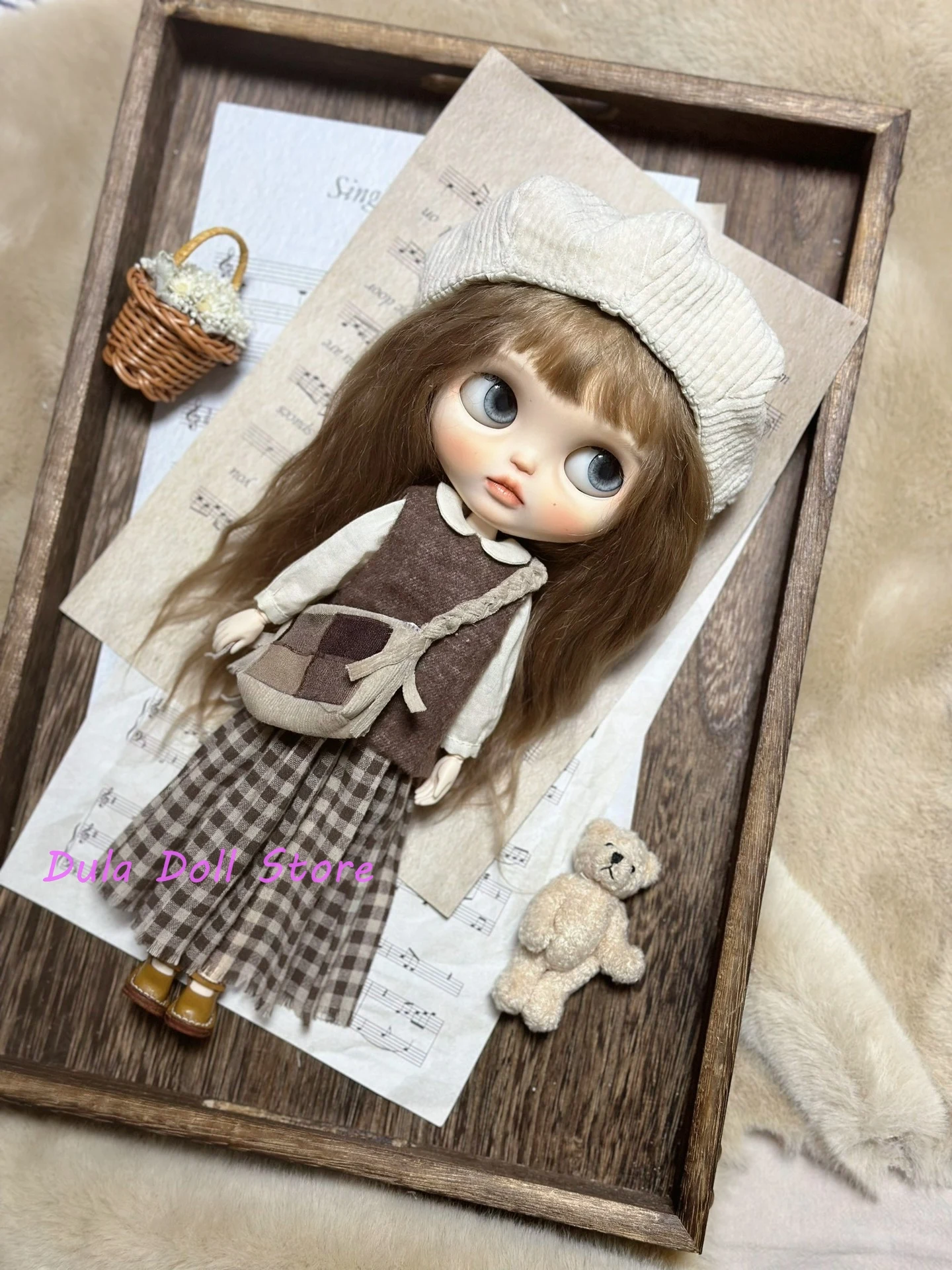 Dula Doll Clothes Dress Cocoa hazelnut paste set Blythe ob24 ob22 Azone Licca ICY JerryB 1/6 Bjd Doll Accessories