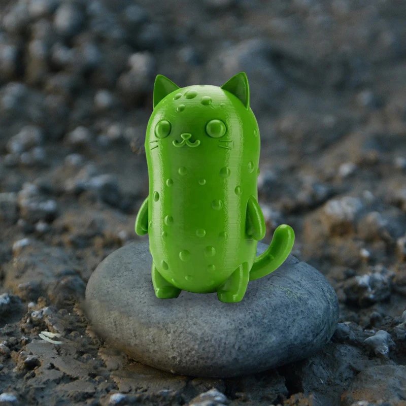 Pickle Cat The Ultimate Desk Buddy 3D พิมพ์ Pickle Cat เครื่องประดับตลกอารมณ์สนับสนุนของเล่น, ตกแต่งโต๊ะสําหรับคนรัก Pickle