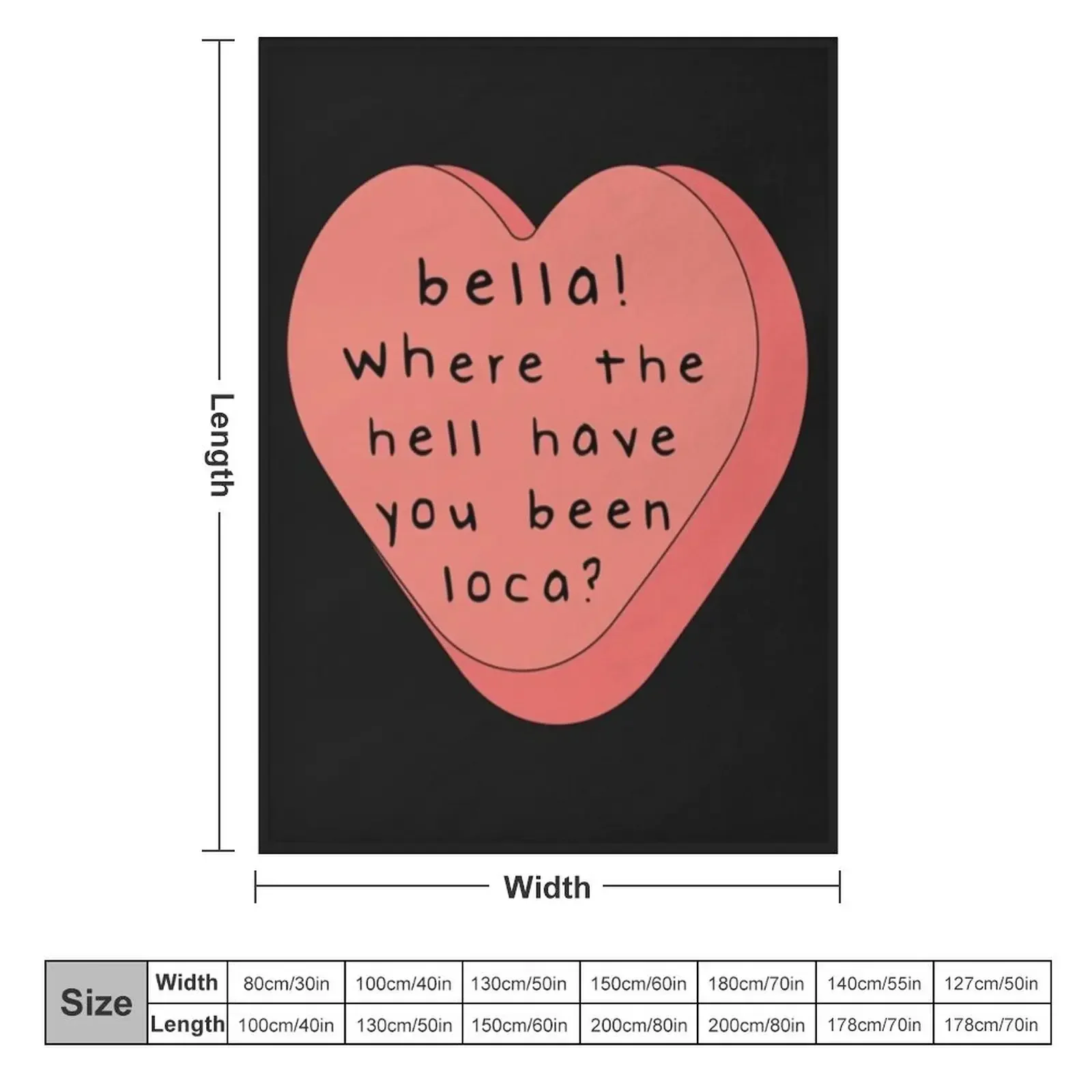 Bella! where the hell have you been loca! candy heart Throw Blanket Shaggy Hairys Polar Luxury Blankets