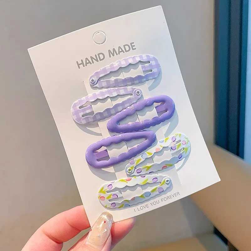 6-Piece Set of Adorable Baby Hair Clips Colorful Wavy Side Clips for Babies Girls' Bangs & Fringe Hairpins Stylish and Versatile