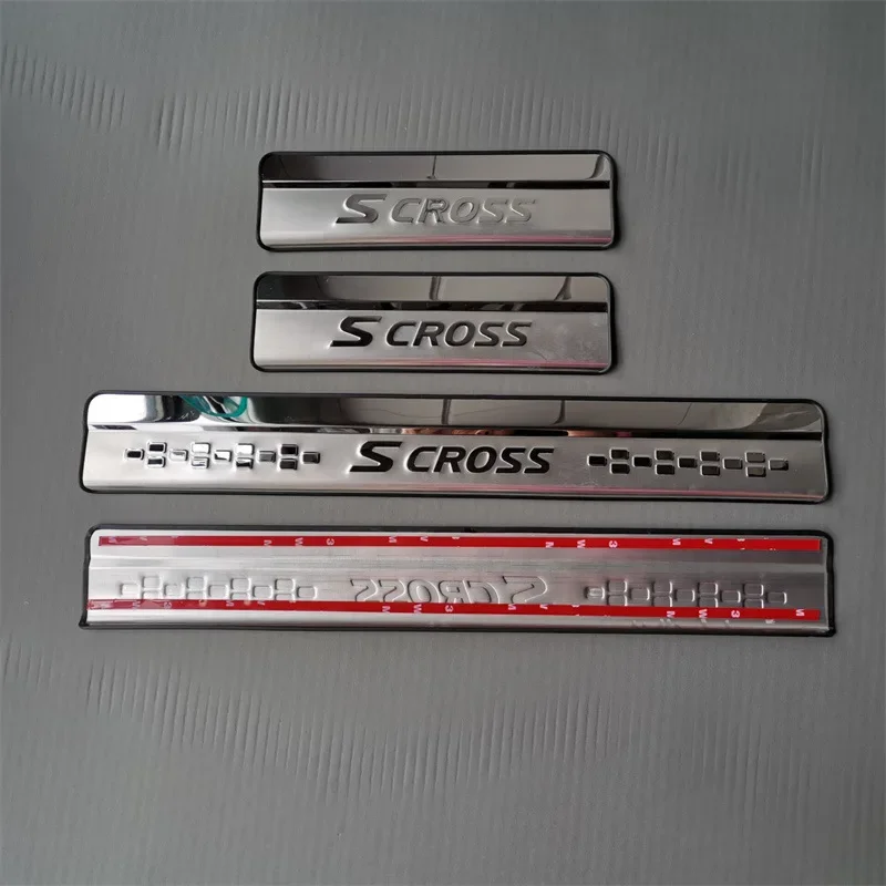 For Suzuki SX4 S-Cross S Cross 2014-2021 Stainless Steel Door Sill Scuff Plates Protector Guard Stickers Car Styling Accessories