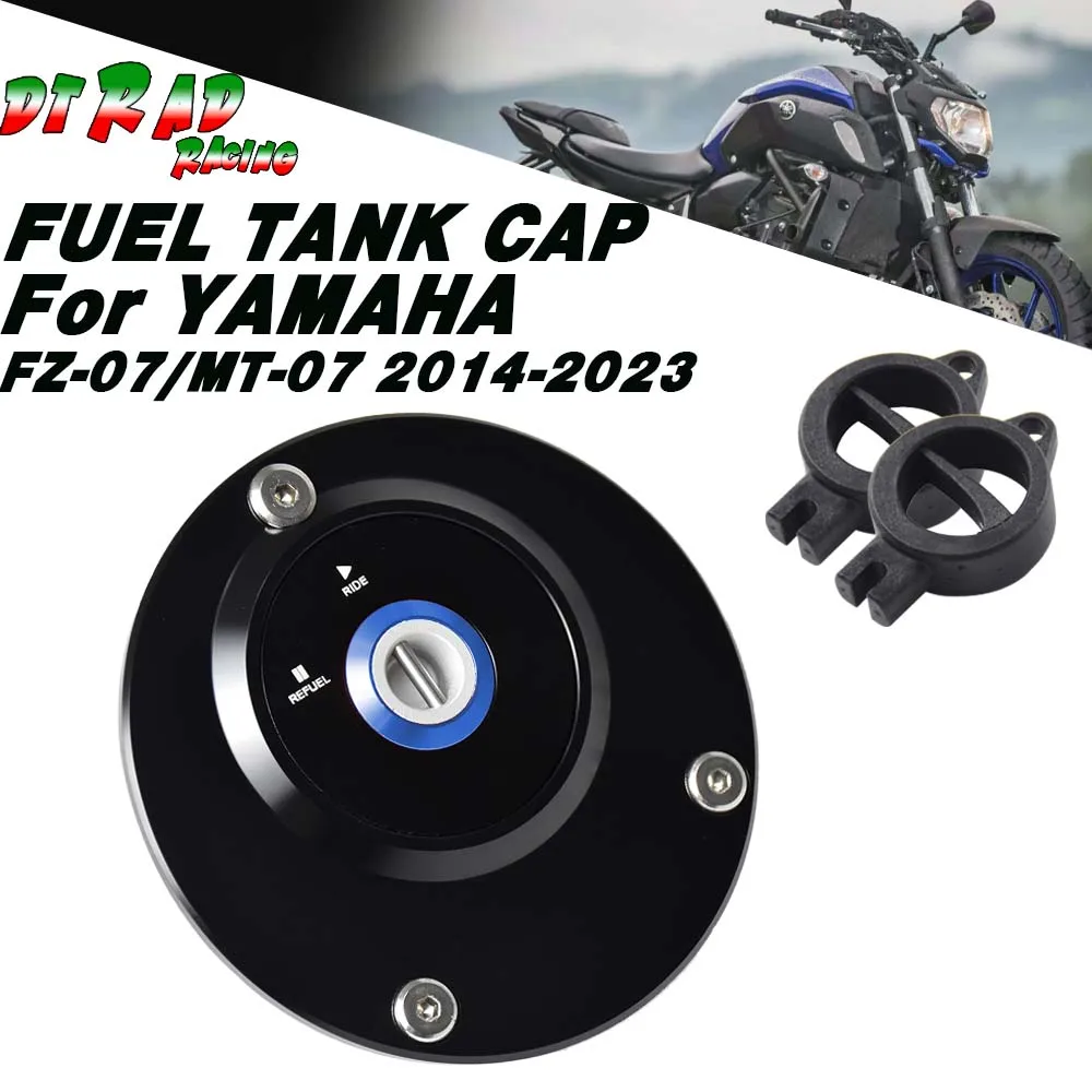 New Style Motorcycle Anti-Theft Fuel Tank Inlet Cap Fast Gasoline Key Lock Plug For YAMAHA FZ-07/MT-07 2014-2023 Accessories