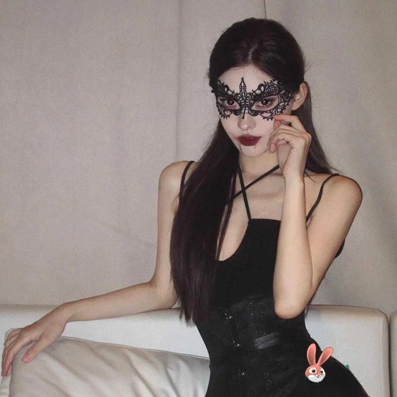 

Черная кружевная маска для глаз для косплея, маскарадная маска, реквизит для костюма, повязка на глаза, кружевная повязка на глаза, аксессуар для вечеринки