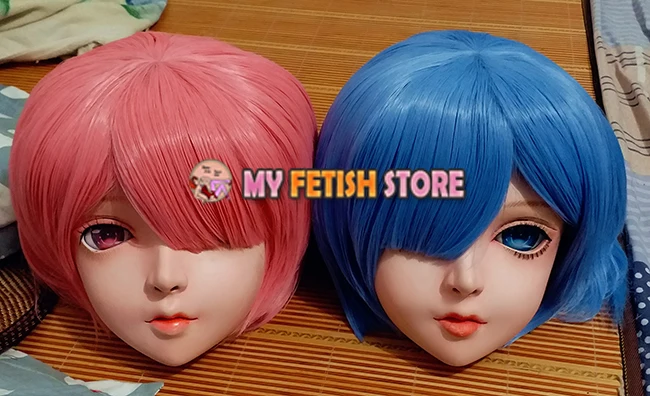 (KM104) Handmade Female Resin Crossdress Pretty Girl Full Head Lolita BJD Doll Mask Cosplay Kigurumi Mask Crossdresse