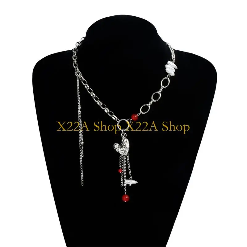 Unique Unconventional Love Pendant Necklace Tassels Drop Adjustable Accessory