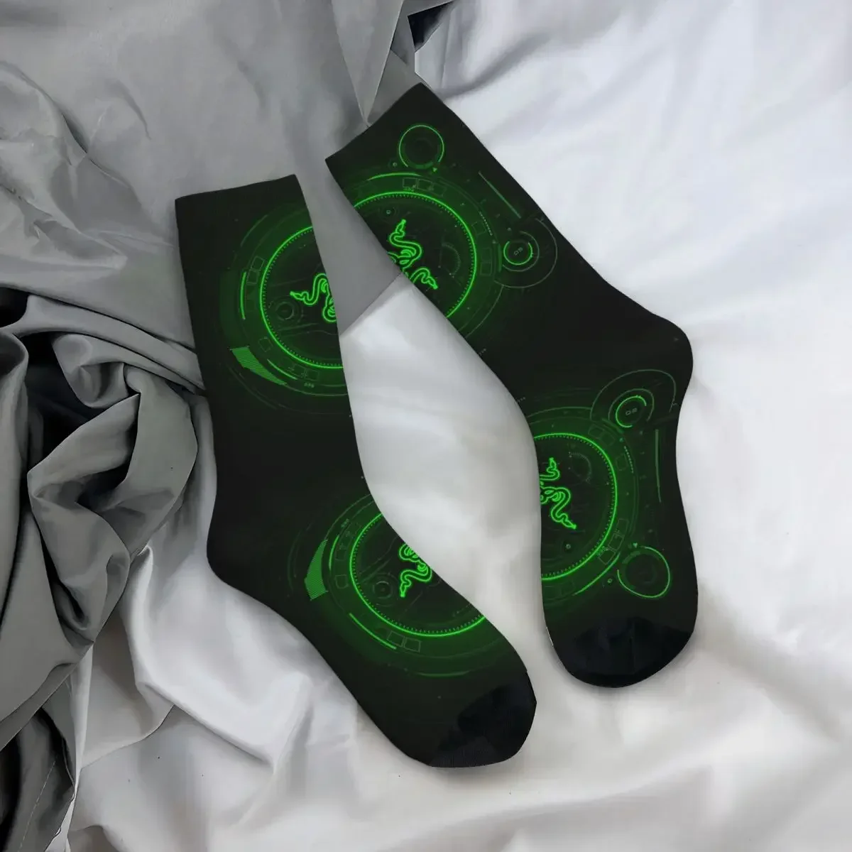 Razer Cowijk-Chaussettes Harajuku pour Homme et Femme, Bas Super Doux, Chaussettes sulfToutes Saisons, Accessoires Cadeaux