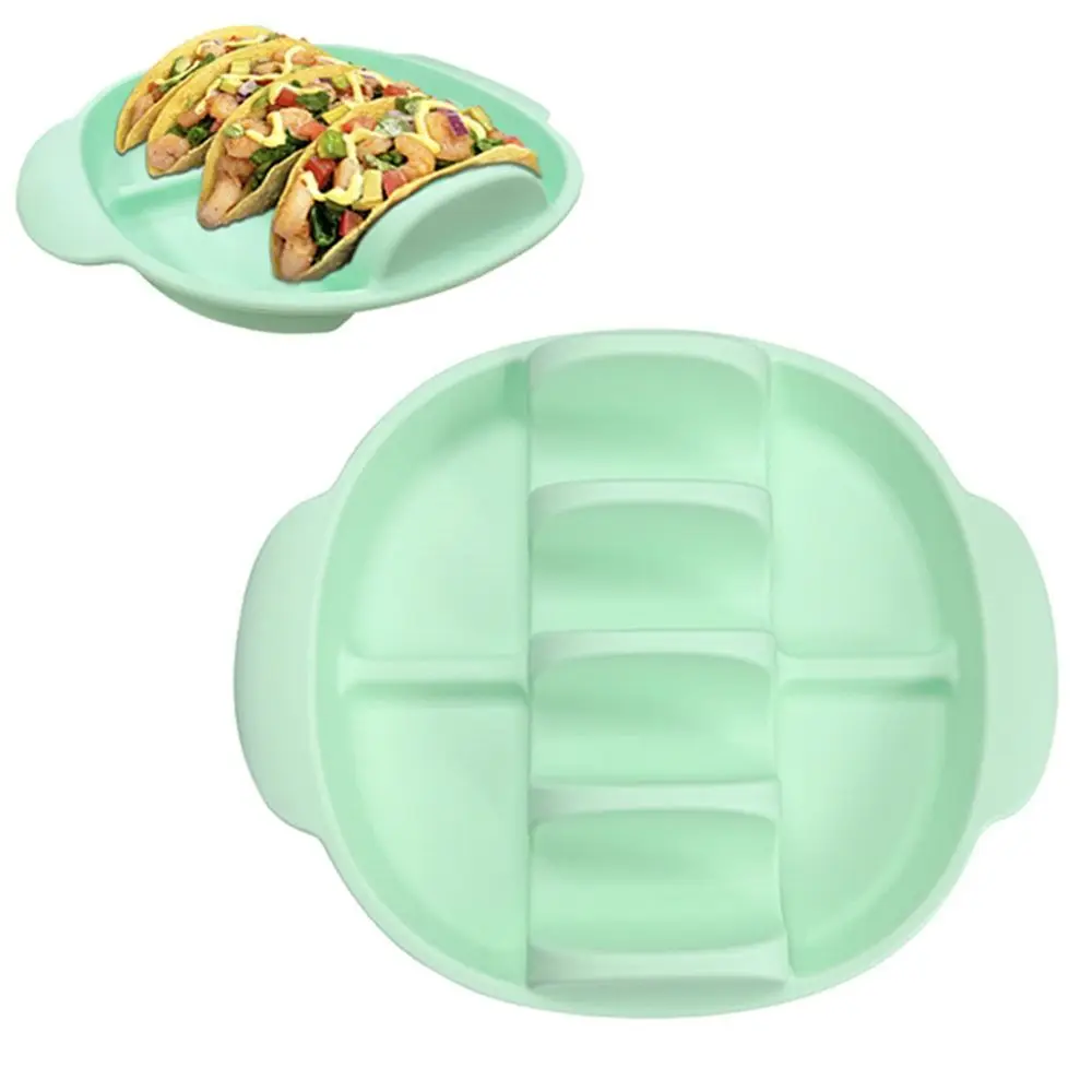 

Non Slip Silicone Taco Holder Reusable Multi-slots Taco Serving Tray Food Grade Portable Taco Divider Plate Camping
