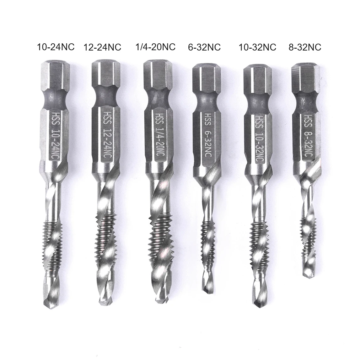 1pc 1/4'' Hexagon Handle Imperial HSS Composite Tap Drill Bits Screw Thread Taps Drill Bit Hand Tools