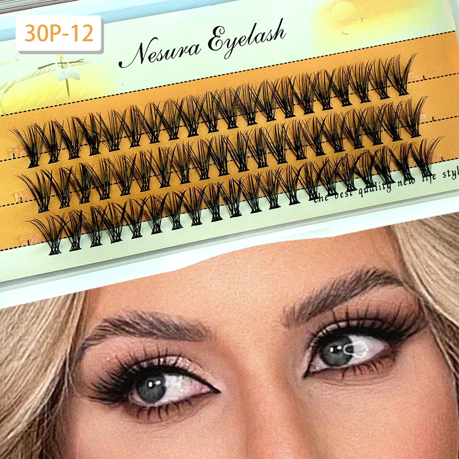 Cluster Eyelashes Kit ห้ารูปแบบขนตาเดี่ยว Clustered จําลองขนตาธรรมชาติ DIY ความหนาและความยาว