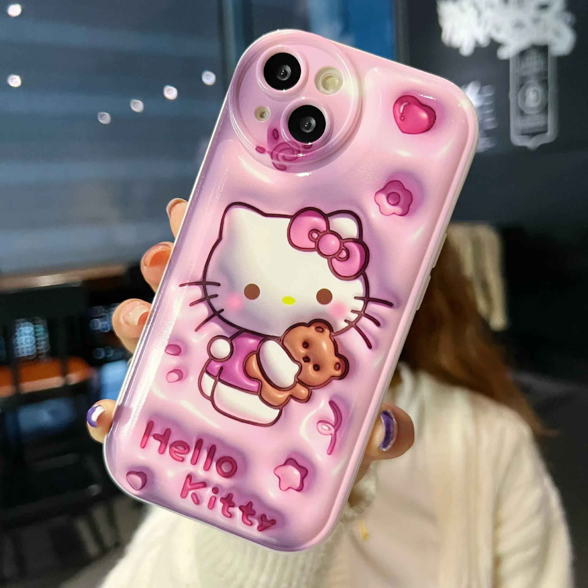Sanrio Pink Hello Kitty Pochacco Phone Case For iPhone 14 13 12 11 Pro Max Xr Xs Max Mini 7 8 14 Plus Case Cute Shockproof Cover image 3
